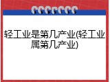 轻工业是第几产业(轻工业属第几产业)