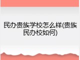 民办贵族学校怎么样(贵族民办校如何)