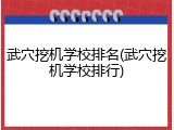 武穴挖机学校排名(武穴挖机学校排行)