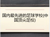 国内最先进的足球学校(中国顶尖足校)