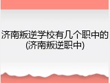 济南叛逆学校有几个职中的(济南叛逆职中)