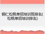铜仁松桃单招培训班排名(松桃单招培训排名)