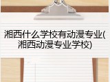 湘西什么学校有动漫专业(湘西动漫专业学校)