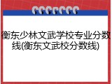 衡东少林文武学校专业分数线(衡东文武校分数线)