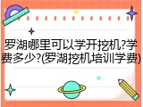 罗湖哪里可以学开挖机?学费多少?(罗湖挖机培训学费)