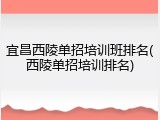 宜昌西陵单招培训班排名(西陵单招培训排名)
