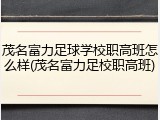 茂名富力足球学校职高班怎么样(茂名富力足校职高班)