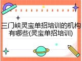 三门峡灵宝单招培训的机构有哪些(灵宝单招培训)