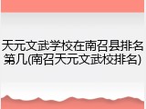 天元文武学校在南召县排名第几(南召天元文武校排名)