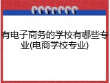 有电子商务的学校有哪些专业(电商学校专业)