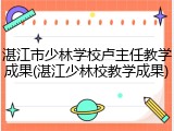 湛江市少林学校卢主任教学成果(湛江少林校教学成果)