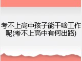 考不上高中孩子能干啥工作呢(考不上高中有何出路)