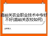 嘉峪关农业职业技术中专好不好(嘉峪关农校如何)