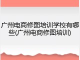 广州电商修图培训学校有哪些(广州电商修图培训)
