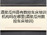 酒泉瓜州县有数控车床培训机构吗在哪里(酒泉瓜州数控车床培训)