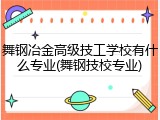 舞钢冶金高级技工学校有什么专业(舞钢技校专业)