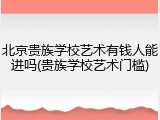 北京贵族学校艺术有钱人能进吗(贵族学校艺术门槛)