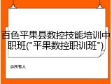 百色平果县数控技能培训中职班("平果数控职训班")