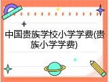 中国贵族学校小学学费(贵族小学学费)
