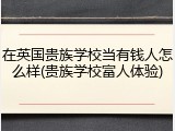 在英国贵族学校当有钱人怎么样(贵族学校富人体验)