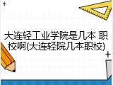 大连轻工业学院是几本 职校啊(大连轻院几本职校)