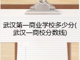 武汉第一商业学校多少分(武汉一商校分数线)