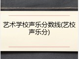 艺术学校声乐分数线(艺校声乐分)