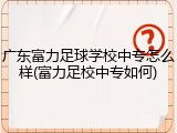 广东富力足球学校中专怎么样(富力足校中专如何)