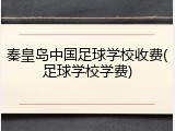 秦皇岛中国足球学校收费(足球学校学费)