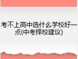 考不上高中选什么学校好一点(中考择校建议)