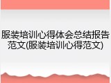 服装培训心得体会总结报告范文(服装培训心得范文)
