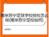 南京苏宁足球学校技校怎么样(南京苏宁足校如何)
