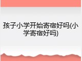 孩子小学开始寄宿好吗(小学寄宿好吗)