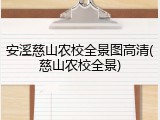 安溪慈山农校全景图高清(慈山农校全景)
