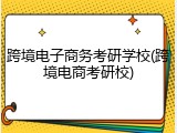 跨境电子商务考研学校(跨境电商考研校)