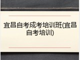宜昌自考成考培训班(宜昌自考培训)