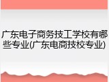 广东电子商务技工学校有哪些专业(广东电商技校专业)