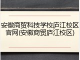 安徽商贸科技学校庐江校区官网(安徽商贸庐江校区)