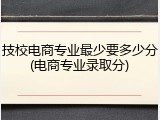 技校电商专业最少要多少分(电商专业录取分)