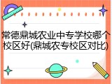 常德鼎城农业中专学校哪个校区好(鼎城农专校区对比)