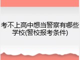 考不上高中想当警察有哪些学校(警校报考条件)