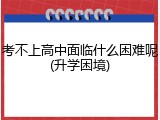 考不上高中面临什么困难呢(升学困境)