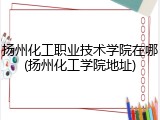 扬州化工职业技术学院在哪(扬州化工学院地址)