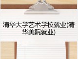 清华大学艺术学校就业(清华美院就业)