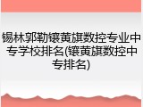 锡林郭勒镶黄旗数控专业中专学校排名(镶黄旗数控中专排名)