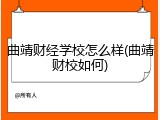 曲靖财经学校怎么样(曲靖财校如何)