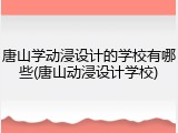 唐山学动浸设计的学校有哪些(唐山动浸设计学校)