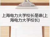 上海电力大学校长是谁(上海电力大学校长)