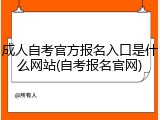 成人自考官方报名入口是什么网站(自考报名官网)