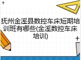 抚州金溪县数控车床短期培训班有哪些(金溪数控车床培训)